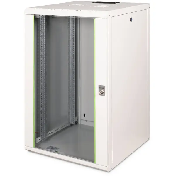 Digitus Cabinet Rack DIGITUS DN-19 20U-6/6, de perete, 19 inch, 20U, dimensiune 600 x 600 mm, usa sticla, Gri deschis