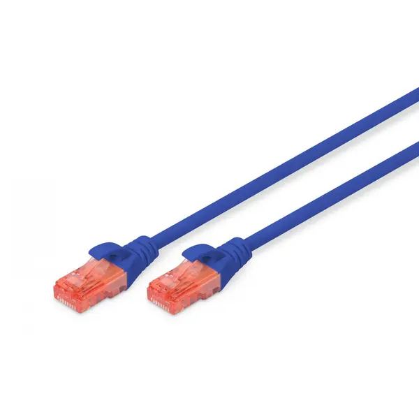 Digitus Cablu patch cord U-UTP CAT 6, PVC AWG 26/7, lungime 0,5 m, culoare albastru