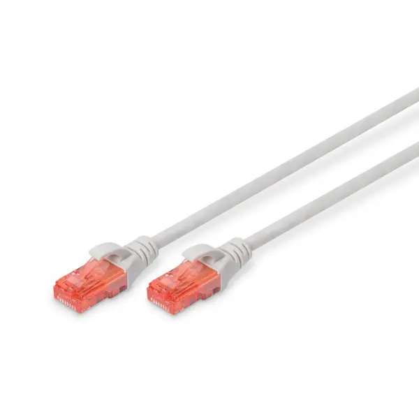 Digitus CAT 6, U-UTP patch cord, PVC AWG 26/7, length 0.25 m, gri