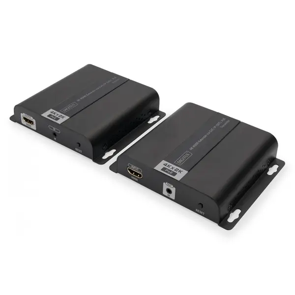 Digitus Digitus 4K HDMI Extender via CAT/IP (Set), PoE , Emitator & receiver AV 3840 x 2160 Pixel Negru