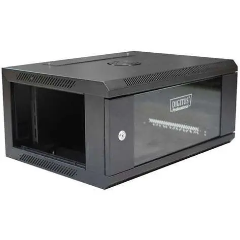 Digitus DIGITUS Wallmount cabinet 4U, 600x450mm, black RAL 9004