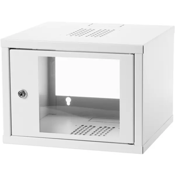 Digitus Dulap rack 19 4U cu montare pe perete, 550x350 mm, ușă frontală din sticlă, culoare gri (RAL 7035)