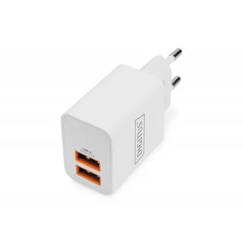 Digitus Incarcator retea Digitus by Assmann DA-10061, 2x USB-A, 2.4A, White
