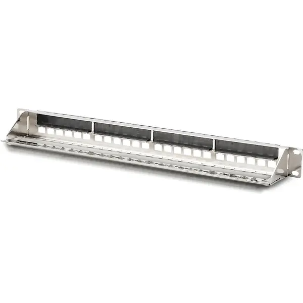 Digitus Panou de patch modular Digitus DN-91411-G, 19 inch, 1U, Keystone, Cat. 6a, 24 porturi, Argintiu