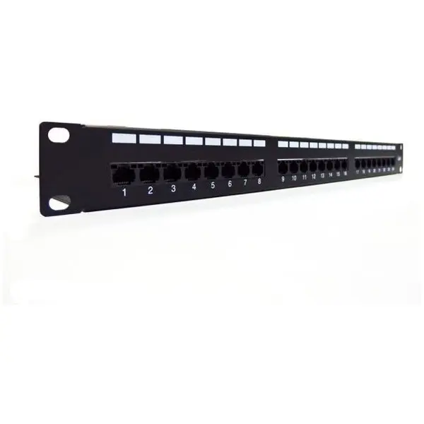 Digitus Patch panel 19 24 porturi, CAT6, S/FTP, 1U, suport cablu, negru (complet)