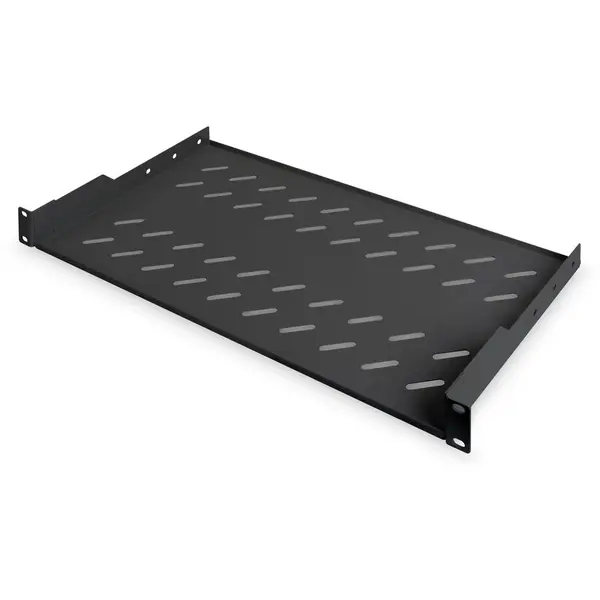 Digitus Raft DIGITUS DN-19 TRAY-1-SW, 19 inch, 1U, latime 483 mm, greutate suportata 15 kg, Negru