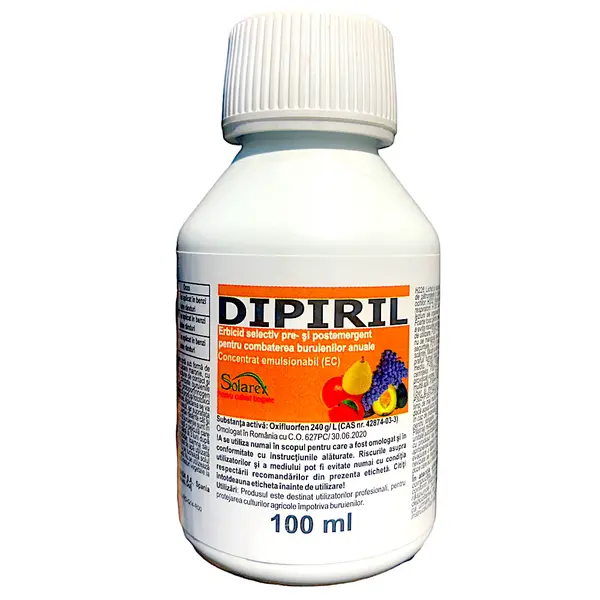 Dipiril 100 ml, erbicid preemergent de contact, Afrasa, buruieni monocotiledonate si dicotiledonate anuale in cultura de pomi fructiferi si vita de vie - Default Title