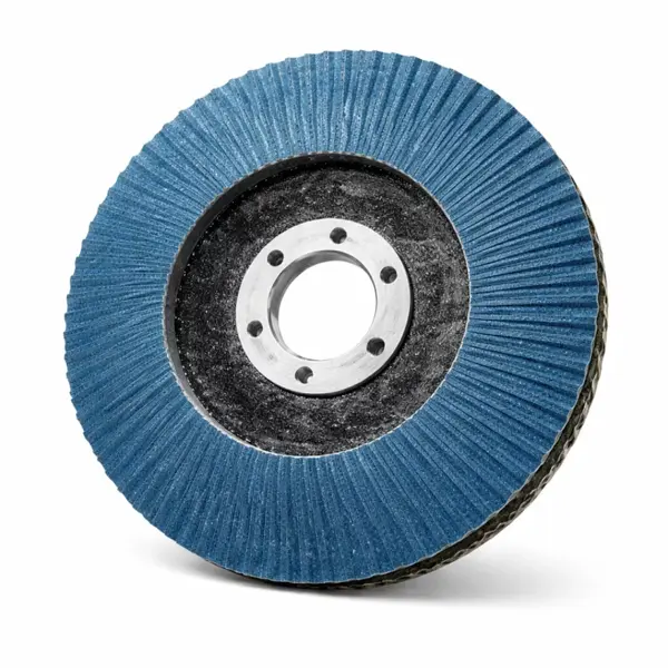 Disc abraziv lamelar conic T29, granulație P120,125mm x 22.23mm, pentru șlefuire și polizare metal