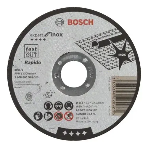 Disc abraziv taiere inox Bosch 2608600545, 115 mm diametru, 1 mm grosime