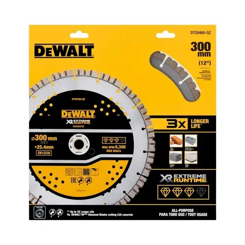 Disc de taiere DeWALT DT20460-QZ, 300x25,4mm, pentru taiere beton, utilizare umeda/uscata