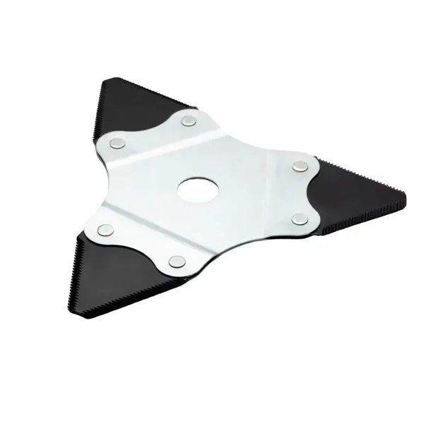 Disc de taiere triunghiular pentru motocositoare, 3T, diametru prindere 25.4mm, diametru disc 230mm, lungime muchie de taiere 65mm, grosime lama 2mm, otel tratat termic