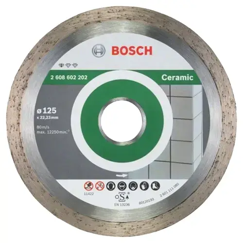 Disc diamantat Bosch Professional Standard pentru ceramica, 125 x 22,23 x 1.6 x 7 mm