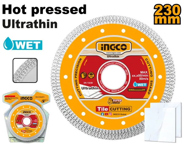 Disc Diamantat Continuu Ultra Subtire 115x0.8mm Industrial INGCO DMD081151HT