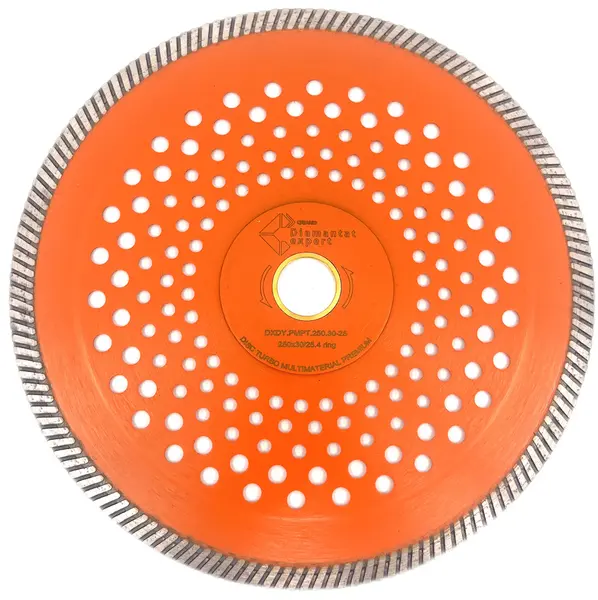 Disc diamantat pentru taiat Granit, Piatra, Beton armat, Materiale dure TURBO Laser 250x30mm (cu inel reductor de 25,4mm) SUPER PREMIUM - DXDY.PMPT.250.30-25