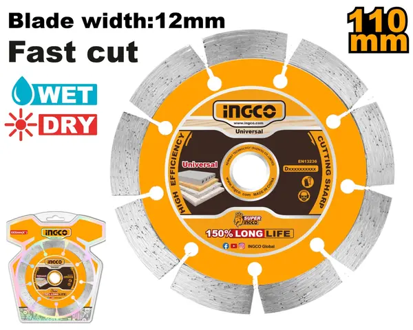 Disc Diamantat Segmentat 130mm Compatibil cu WLC30001 INGCO DMD011301
