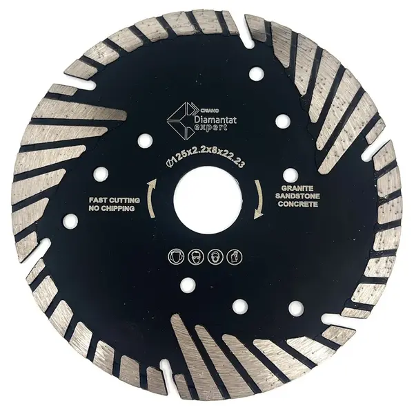 Disc diamantat TURBO Premium pentru Granit, Marmura, Piatra 125x22,2 (mm) - Triangle Protect - DXDY.2287.125