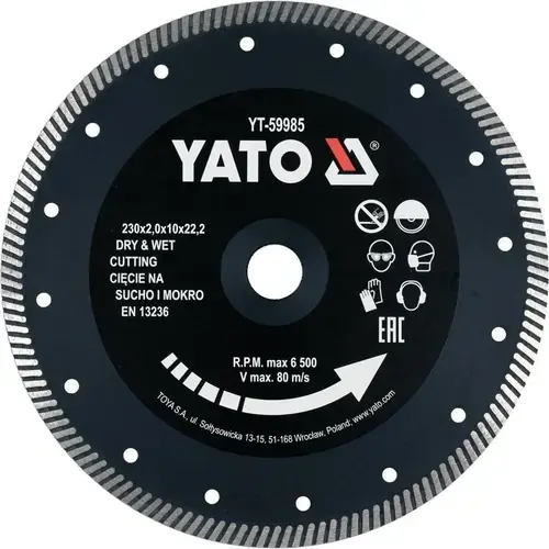 Disc Diamantat Yato YT-59985, 230x22.2x2mm