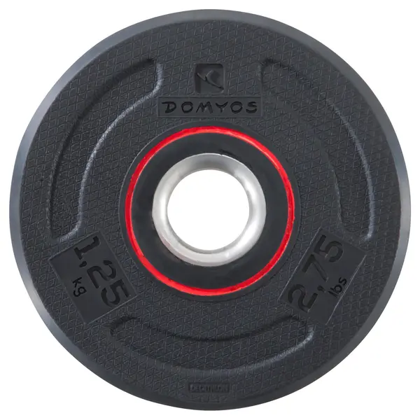 Disc din fontă parțial reciclată, înveliș din cauciuc 1,25 kg 28 mm Bodybuilding