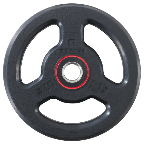 Disc din fontă parțial reciclată, înveliș din cauciuc 28 mm 5 kg Bodybuilding