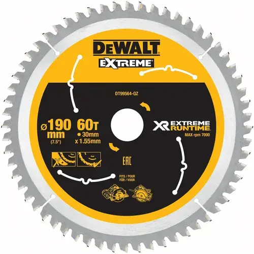 Disc fierastrau circular DeWalt XR FlexVolt, 190x30mm, 60T