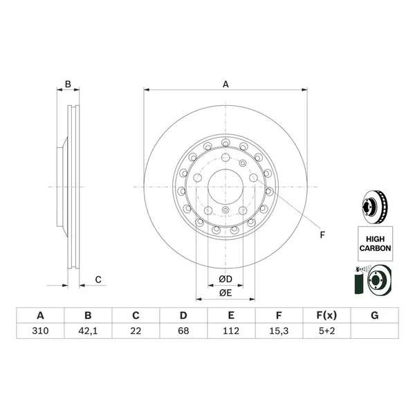 Disc frana BOSCH 0 986 479 062