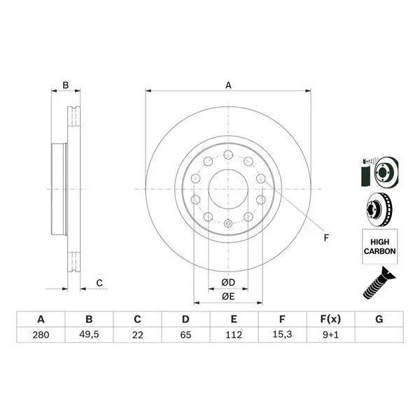 Disc frana BOSCH 0 986 479 098