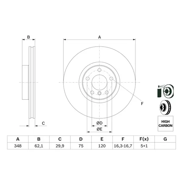 Disc frana BOSCH 0 986 479 436