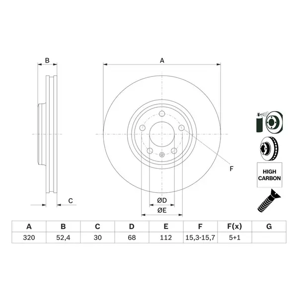 Disc frana BOSCH 0 986 479 468