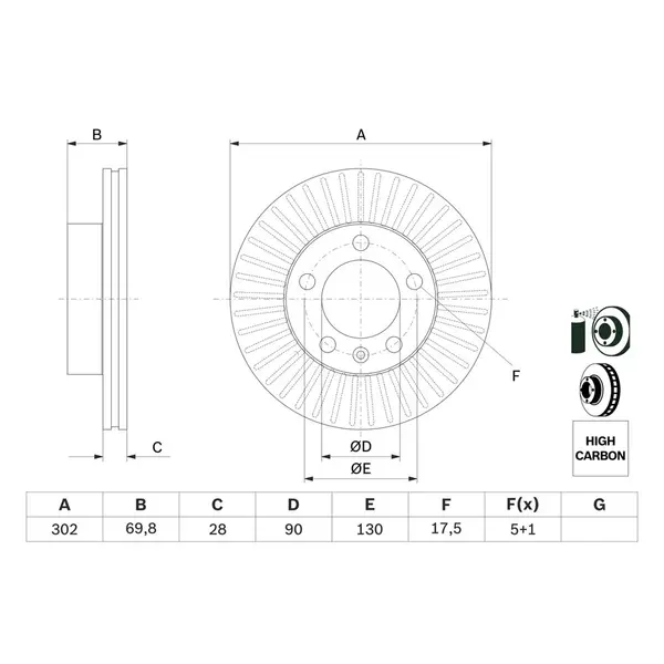 Disc frana BOSCH 0 986 479 716