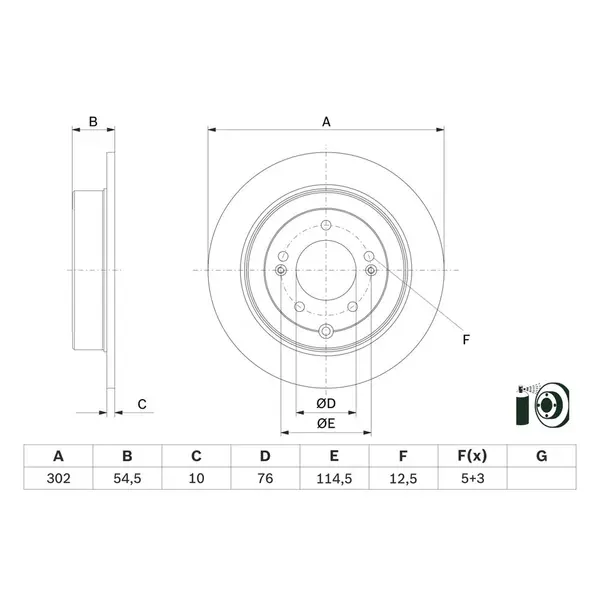 Disc frana BOSCH 0 986 479 E45