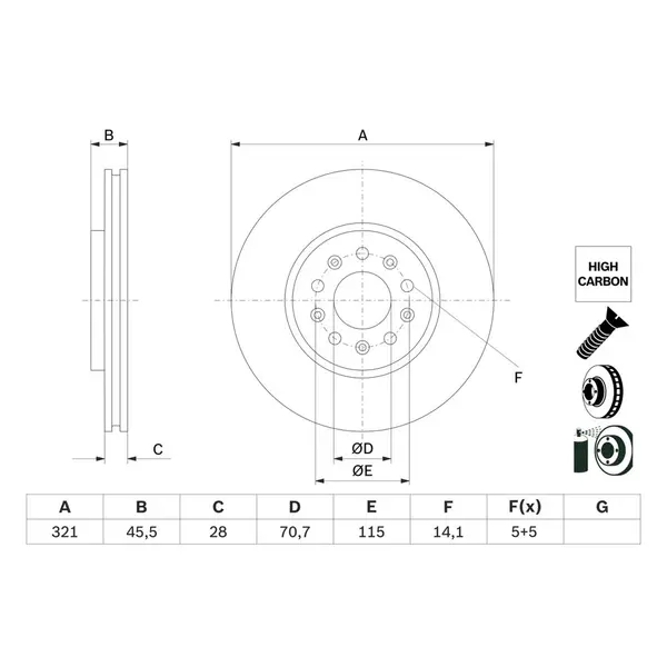Disc frana BOSCH 0 986 479 F03