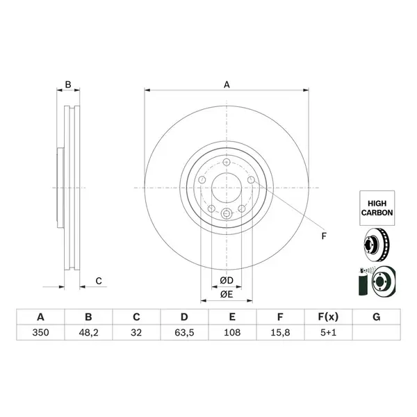 Disc frana BOSCH 0 986 479 G33