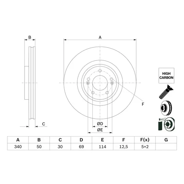 Disc frana BOSCH 0 986 479 G93