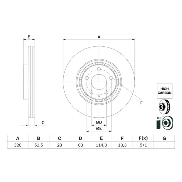 Disc frana BOSCH 0 986 479 H02