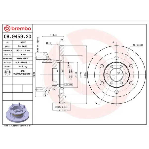 Disc frana BREMBO 08.9459.20