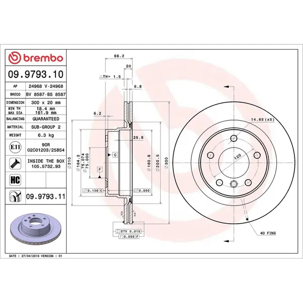 Disc frana BREMBO 09.9793.11