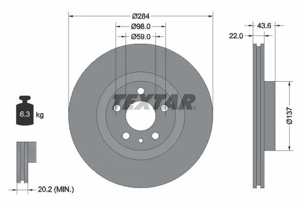 Disc frana TEXTAR 92046803