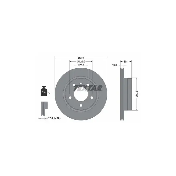 Disc frana TEXTAR 92072403