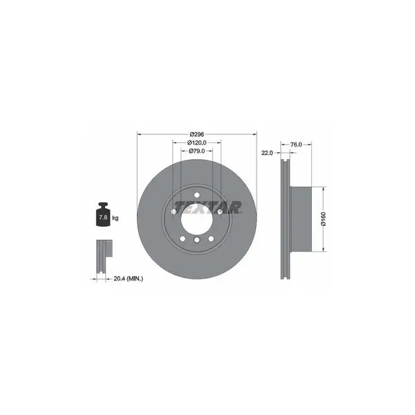 Disc frana TEXTAR 92075005