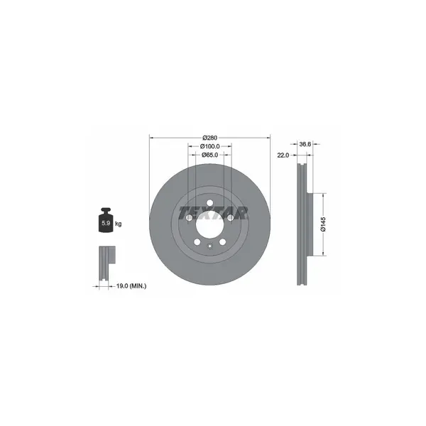 Disc frana TEXTAR 92082305