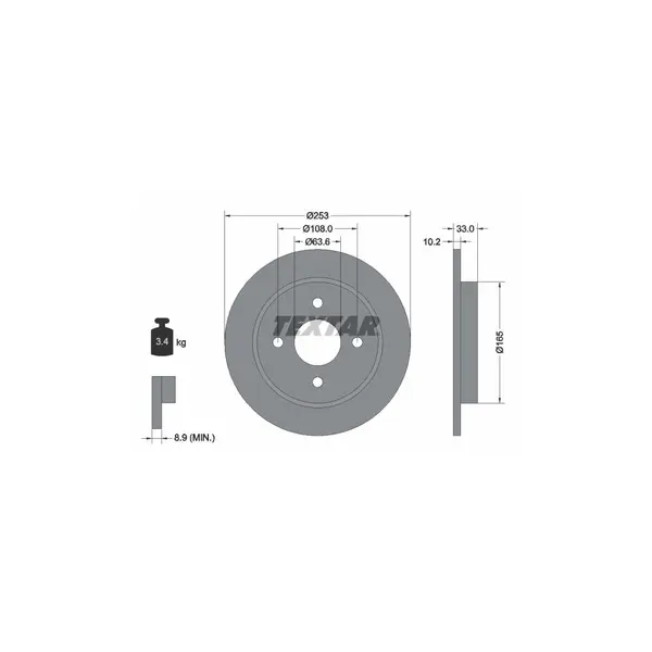 Disc frana TEXTAR 92088403