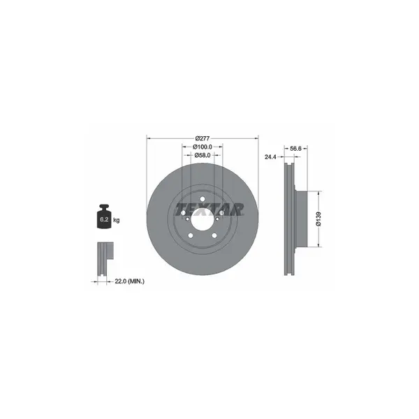 Disc frana TEXTAR 92094603