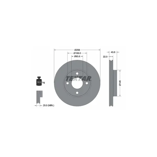 Disc frana TEXTAR 92096203