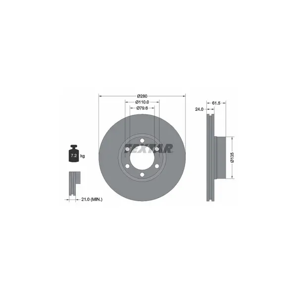 Disc frana TEXTAR 92097703