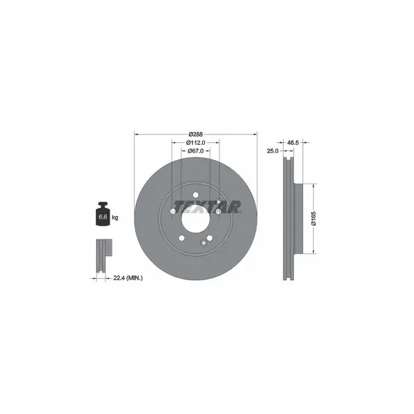 Disc frana TEXTAR 92105905