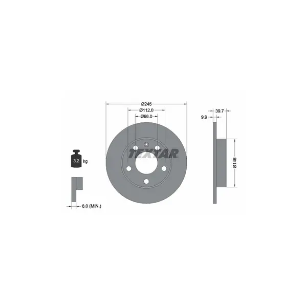 Disc frana TEXTAR 92106203