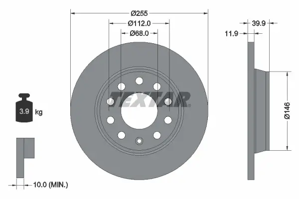 Disc frana TEXTAR 92106303