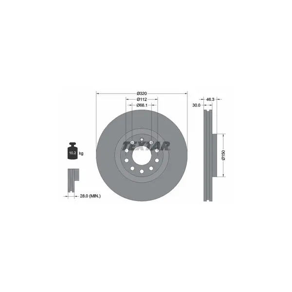 Disc frana TEXTAR 92106705