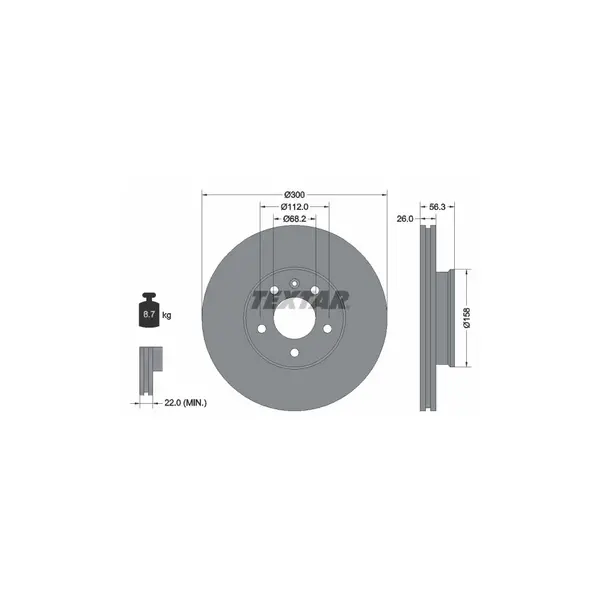 Disc frana TEXTAR 92109803