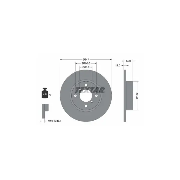 Disc frana TEXTAR 92110803